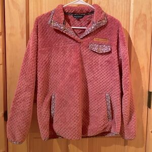 Pink and Leopard Simply Southern Fuzzy Pullover